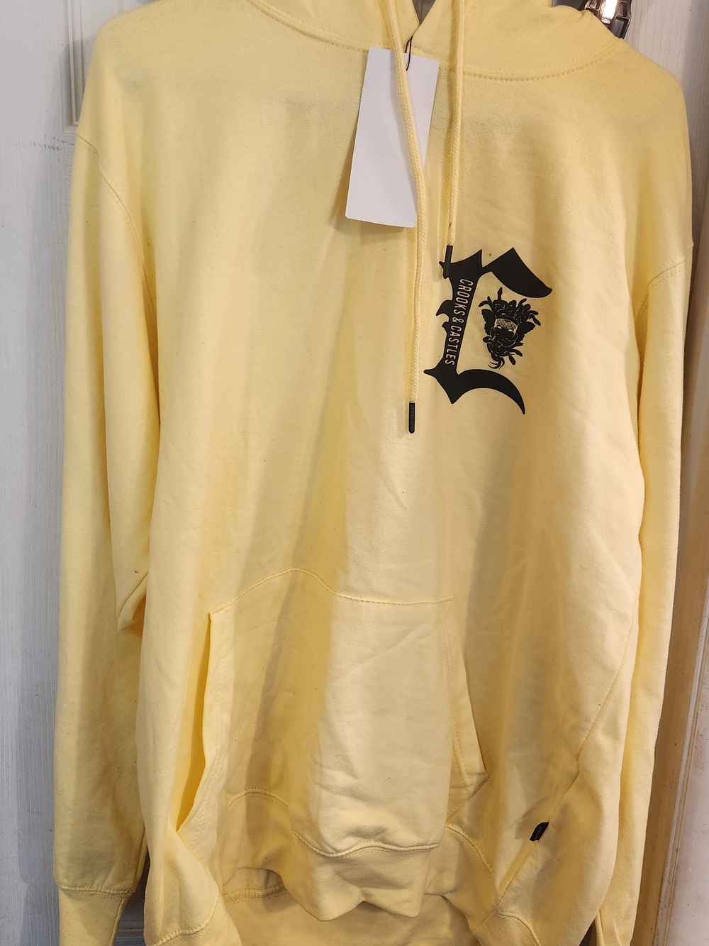 Crooks & Castles  Yellow Hoodie with Black Crest